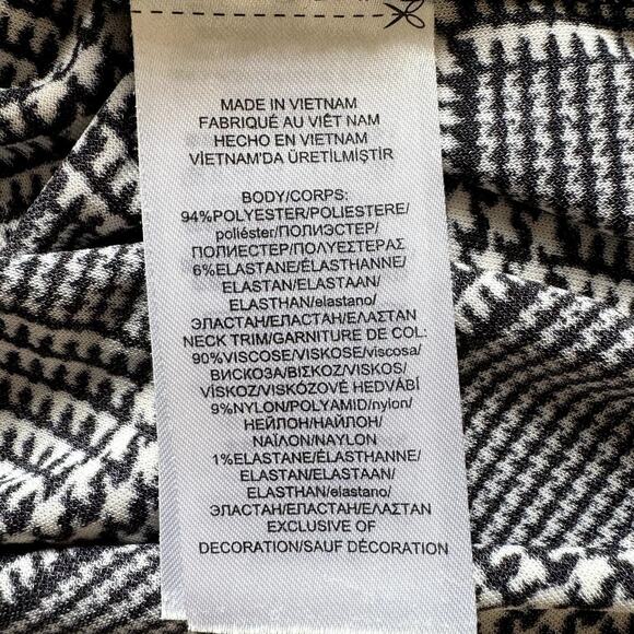 Women's Lauren Ralph Lauren Black‎ White Plaid Jersey Crewneck Check T- Shirt XL - Picture 10 of 12